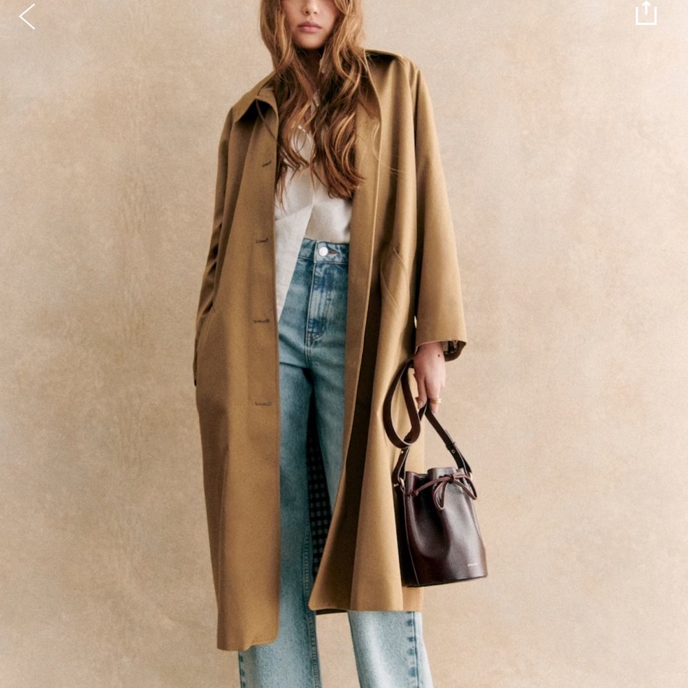 NWOT Sezane Clyde Trench Coat in Camel Size 0